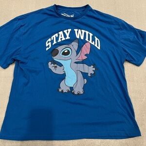 [XL]Disney Blue Stitch 'Stay Wild' Graphic Tee NWOT